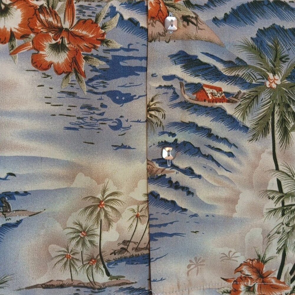 Hawaiian Tropical Men's Button Front Shirt Medium Colorful Floral multicolor Top - Picture 4 of 11